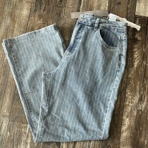 Missguided Light Blue Pinstripe Jeans